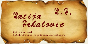 Matija Hrkalović vizit kartica